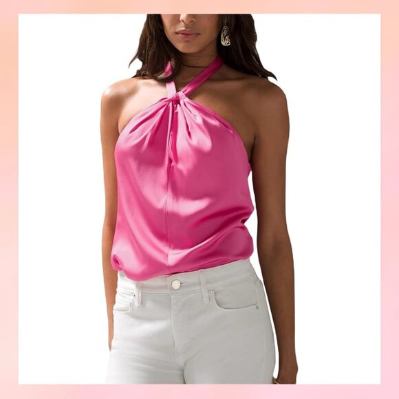 Tops - Stunning Halter Neck Satin Top – Perfect for Any Occasion!